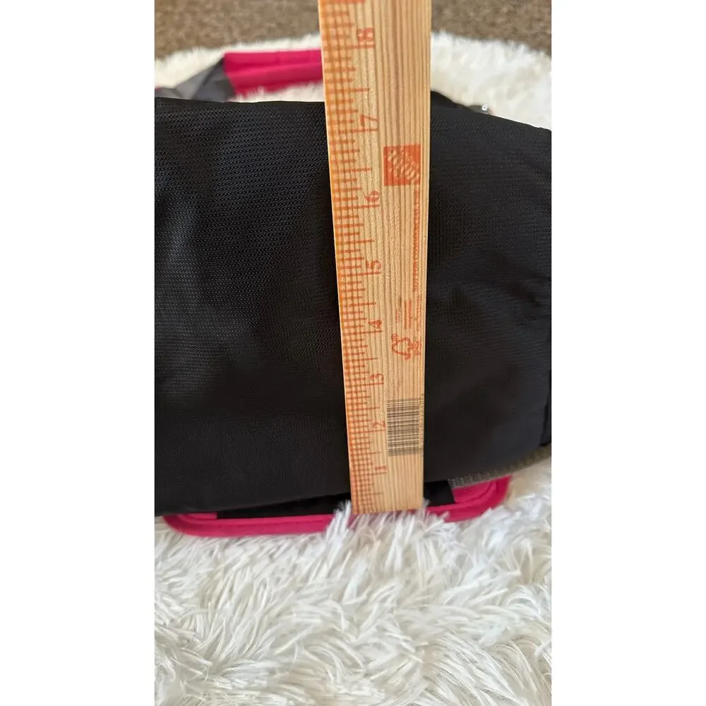 Fit & Fresh Insulated Lunch Tote Bag Black Gray Pink Large Zip Closure